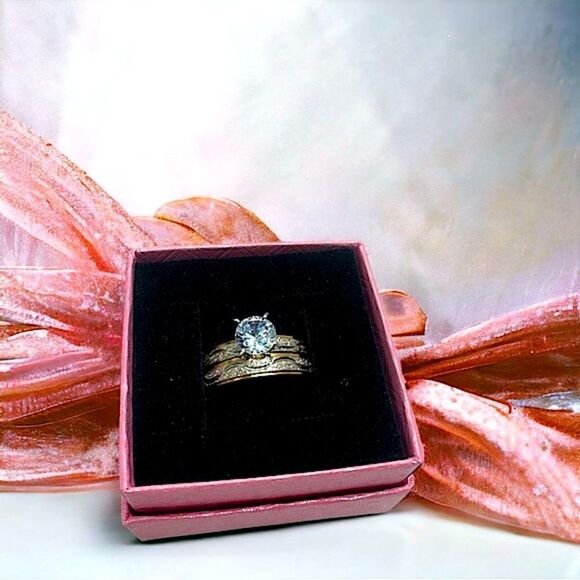 2-piece Ring Set l Blue Hue Sterling Silver Rings l New